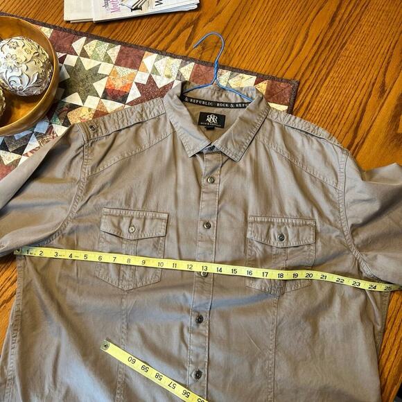 Rock & Republic short sleeve button down shirt, mens size XXL - Picture 9 of 10